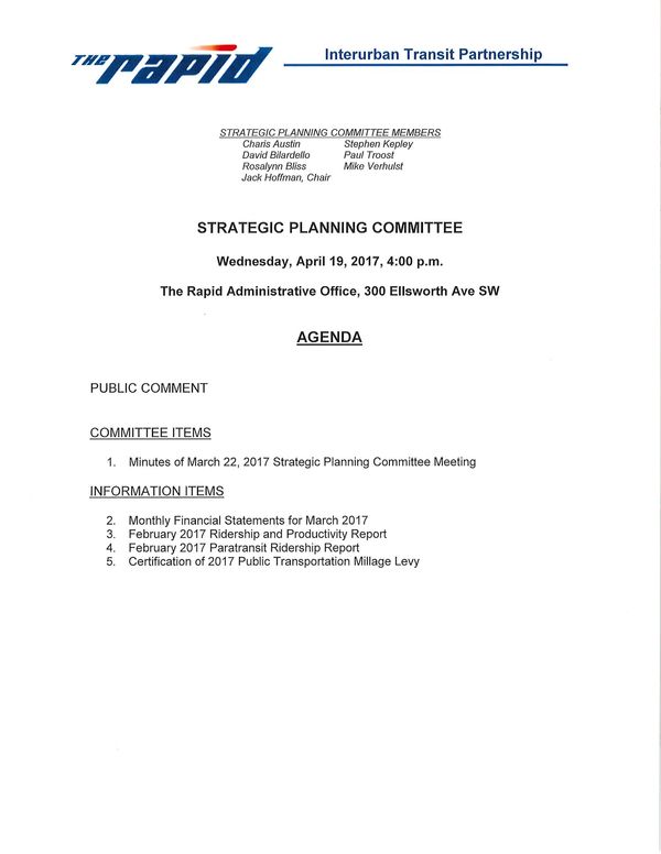 z - Cover Image: Strategic Planning Committee Packet 4-19-17