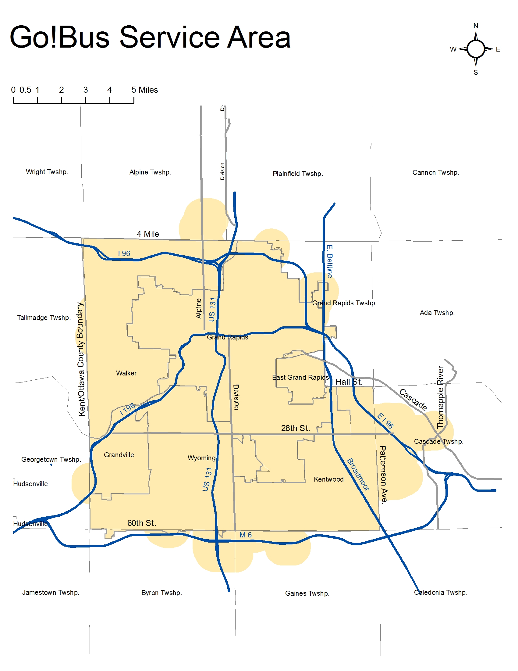 GO!Bus Service Area Map 2016