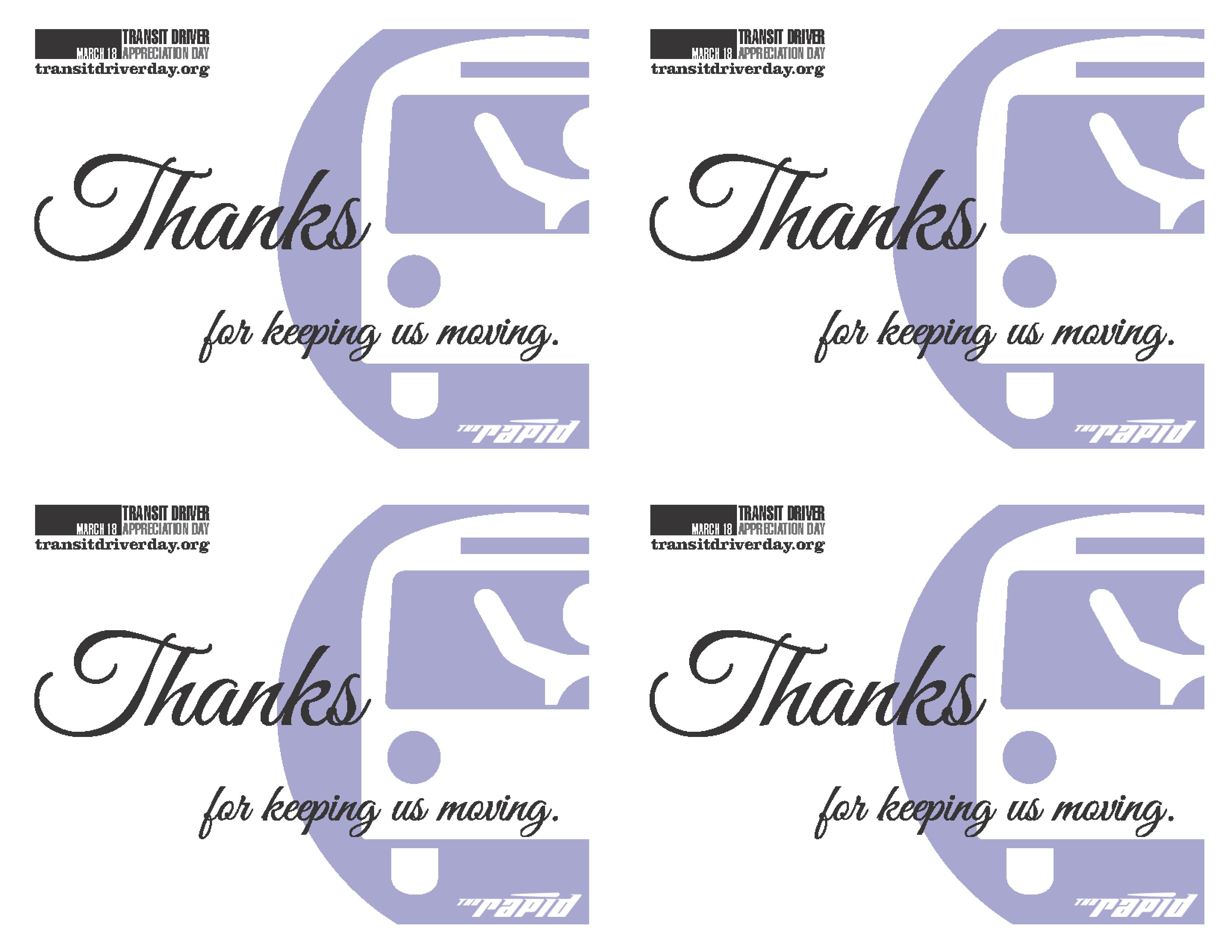 z - Cover Image: Transit Driver Thank You Card Design 2