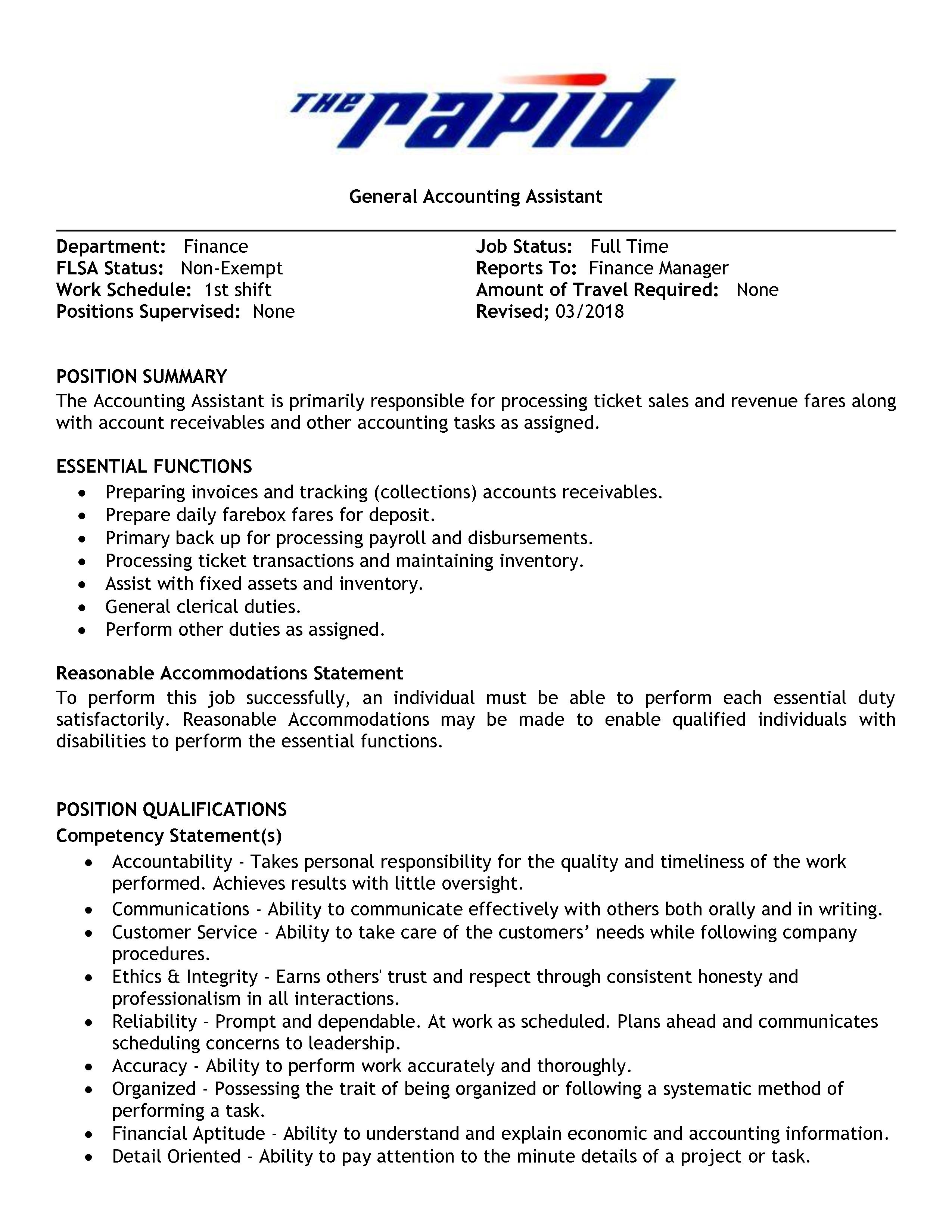 z - Cover Image: Accounting Assistant Job Description
